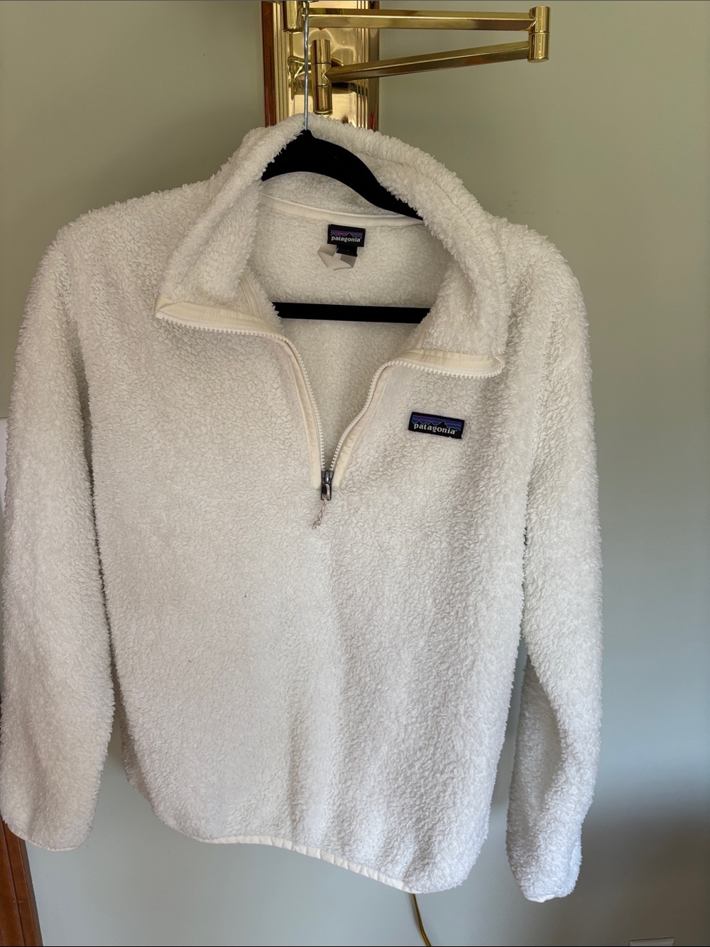 Patagonia Cream Sherpa Quarter-Zip Pullover
